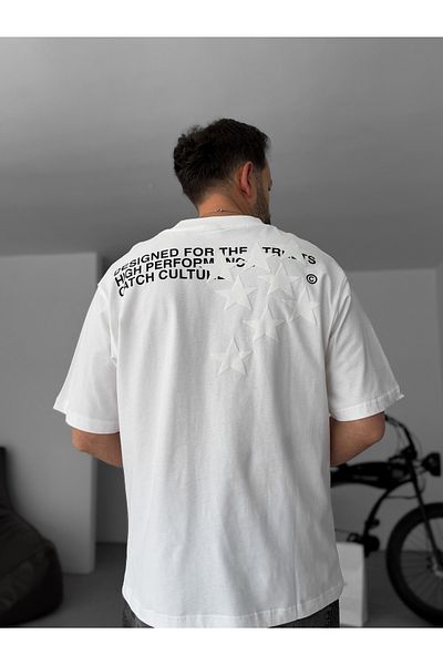 BYBASICMAN White Star C Printed Oversize T-Shirt C-058