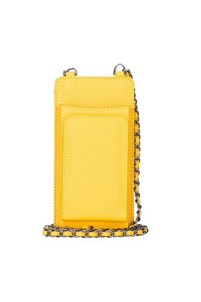 PLM Reina 6.9 Inch Compatible Leather Case with Wallet Strap FL12 Yellow