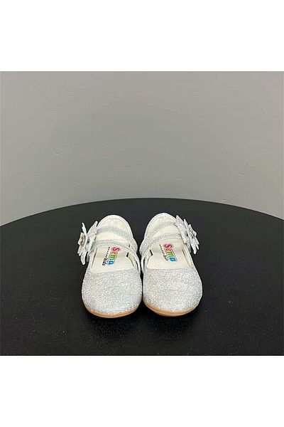 jadeer Sema Girl's Glitter Shiny Ballerina Ballerina Silver 26-30 Pg124