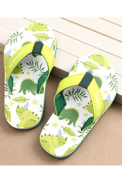 Cute Walk by Babyhug Cute Walk by Babyhug Dino Print Flip Flops - Green