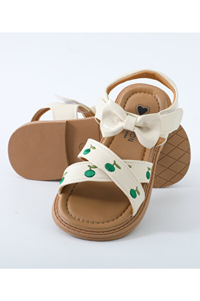 Mark & Mia Mark & Mia Fruit Embroidered and Bow Detail Sandals - White/Green