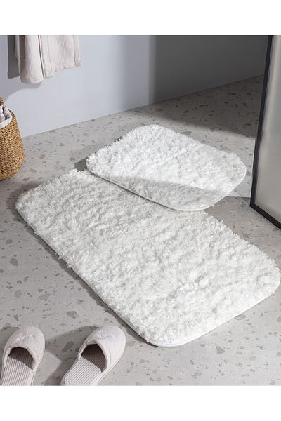 Madame Coco Sheep 2-Piece Bath Mat - White