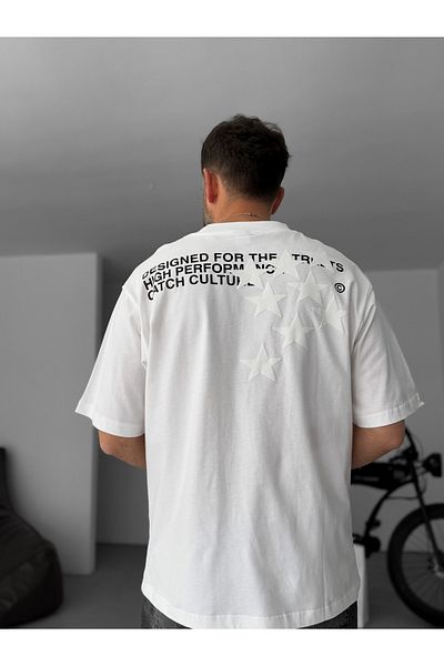 BYBASICMAN White Star C Printed Oversize T-Shirt C-058