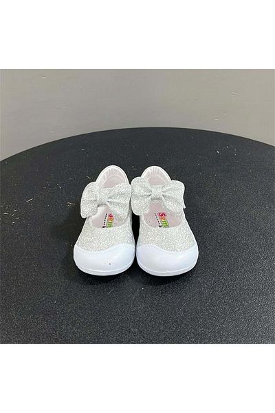 jadeer Sema Baby Girl Bow Glitter First Step Shoes Silver 19-23 Gb123