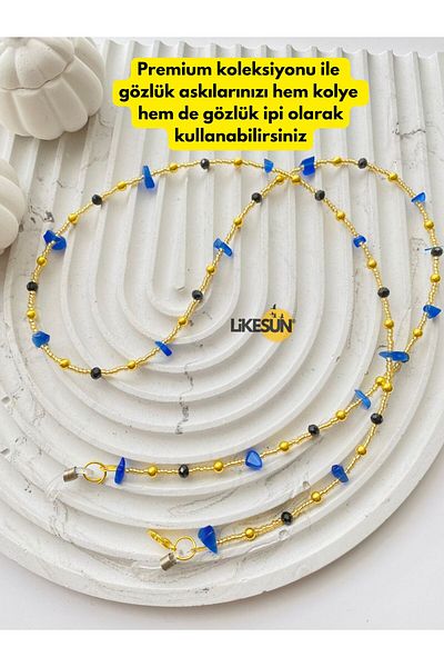 LiKESUN Premium Collection Natural Stone Women's Glasses Strap and Necklace