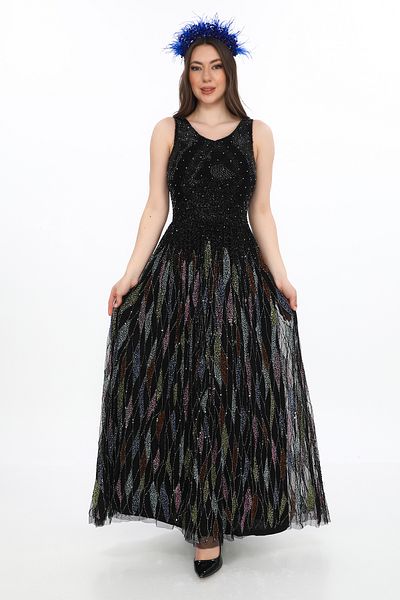 GATSBYLADY LONDON Ahenk - Hand Embroidered, Stone Detail Dress