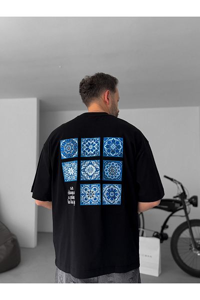 BYBASICMAN Black Choose Patchli Oversize T-Shirt Res-5123