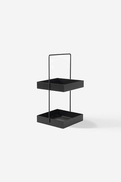Rarart Concept 2-Tier Black Metal Organizer - Multi-Purpose Organizer - Muffin