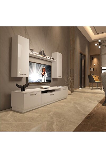 Decoraktiv Trendstyle 5d Slm Tv Ünitesi Tv Sehpası - Parlak Beyaz