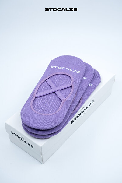 STOCALZE Дамски чорапи за пилатес. Комплект от 3 чифта в черно, бяло, лилаво, розово и зелено с противоплъзгащи подметки.