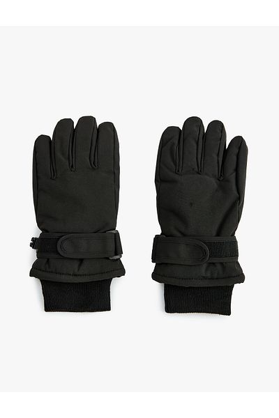 Koton Ski Gloves with Adjustable Cuffs and Velcro