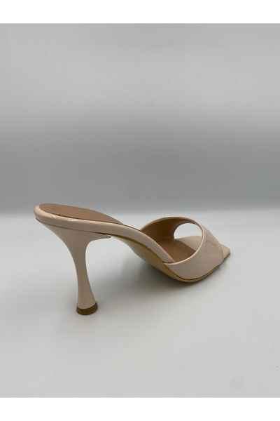 Ömer Ediz Shoes Papuci de damă REAL din piele lăcuită cu toc de 9 cm - Tocuri înalte elegante și confortabile