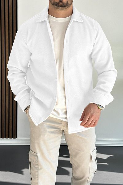 Edwox Ανδρικό πουκάμισο White Cashew - Edw215