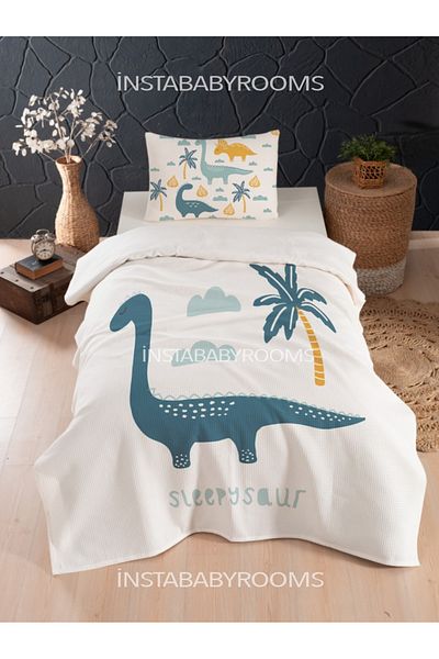 instababyrooms Baby and Children's Room Cotton Single Waffle Pike and Bedspread Sets Model 54