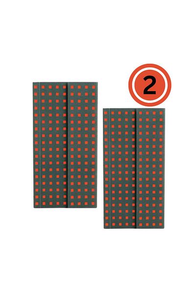 Paper-Oh Quadro Grey on Orange B6.5 Unlined Wrap Closure 112 Pages 100gsm Notebook (Pack of 2)