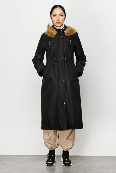 Micca Kadın Yaka Kapüşonlu Kaban 232549