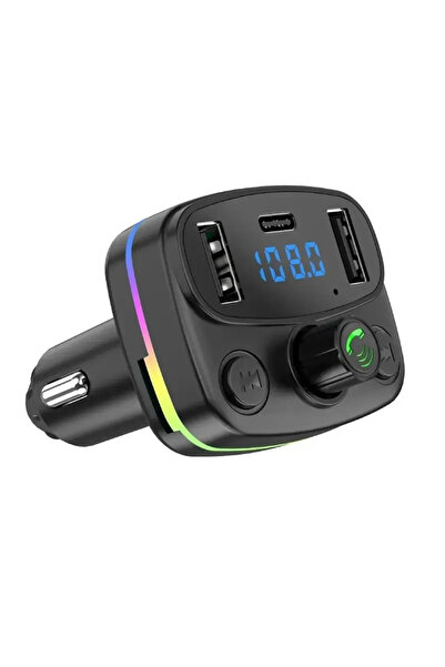 MATECHNO RGB Type-C FM Transmitter Müzik Oynatıcı Kablosuz Bağlantı Araç Şarj...