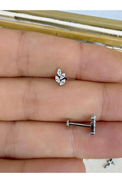 Arescollection 1 adet g23 titanium ( titanyum) tragus helix kıkırdak conch lobe flat uyumlu piercing