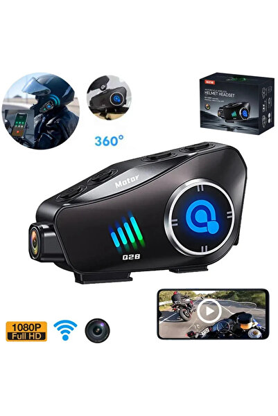 MATECHNO 1080P FHD Kameralı Video Fotoğraf Özellikli WİFİ Kamera Bluetooth Arama Müzik İntercom Kask Kulaklık