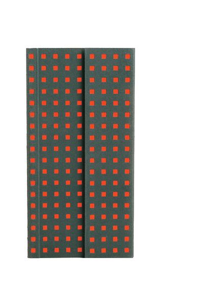 Paper-Oh Quadro Grey on Orange B6.5 Unlined Wrap Closure 112 Pages 100gsm Notebook (Pack of 2)