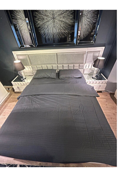 Tek Kişilik 73 Tel Çizgili Saten (%100 PAMUK) 180*280 Çarşaf 160*220 Nevresim 50*70 Yastık Kılıfı