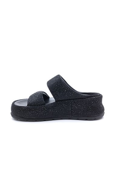 Guja Γυναικείες παντόφλες Comfort Double Band Stone Gold Black Puff Comfort