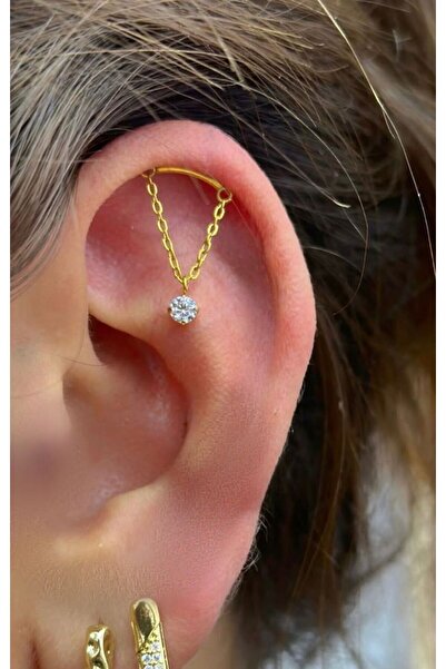 Arescollection Cerrahi Çelik 1 adet hidden helix flat helix lobe uyumlu piercing