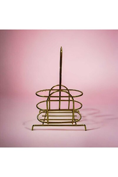 Genel Markalar Metal Yağdanlık Standı Gold Renk Sirkelik-Baharatlık-Sosluk