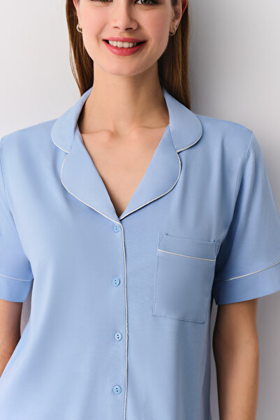 SUWEN Misty Gömlek Yaka Pijama Takımı