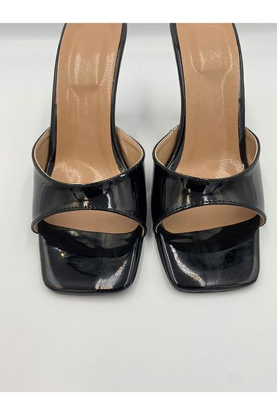 Ömer Ediz Shoes REAL Γυναικείες λουστρίνι παντόφλες με τακούνι 9 cm - Κομψά και άνετα ψηλοτάκουνα παπούτσια