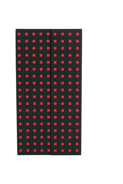 Paper-Oh Quadro Black on Red B6.5 Lined Wrap Closure 112 Pages 100gsm Notebook (Pack of 2)