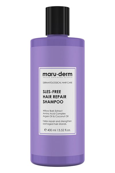 Maru.Derm 400 ML Sulfate-Free and Salt-Free Vegan Hair Repair Shampoo - Weakened Weak Hair