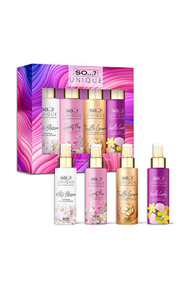 SO …؟ مجموعة هدايا نسائية صغيرة فريدة من نوعها (4 × 50 مل).