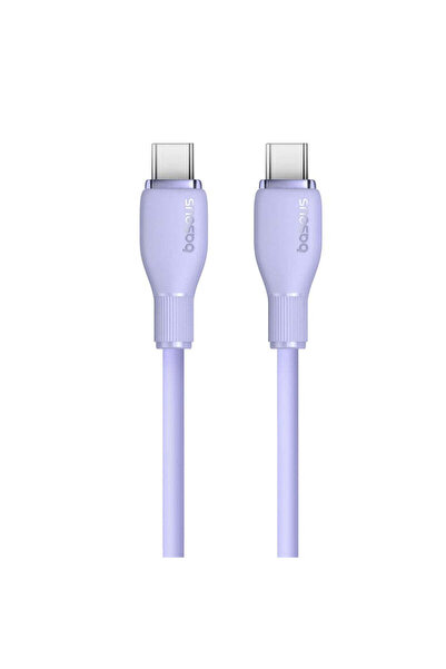 Baseus كابل شحن سريع من سلسلة Pudding من النوع C إلى النوع C بقوة 100 وات بطول 1.2 متر، لون أرجواني سديم