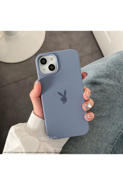 izzytech حافظة هاتف آيفون 13/14، شعار بلاي بوي، سطح داخلي مخملي، حافظة مقاومة...