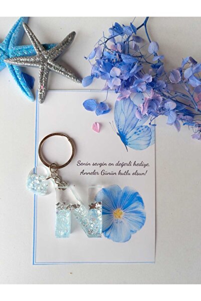 demirbasavm سلسلة مفاتيح إيبكسي مصنوعة يدويًا مخصصة لعيد الأم