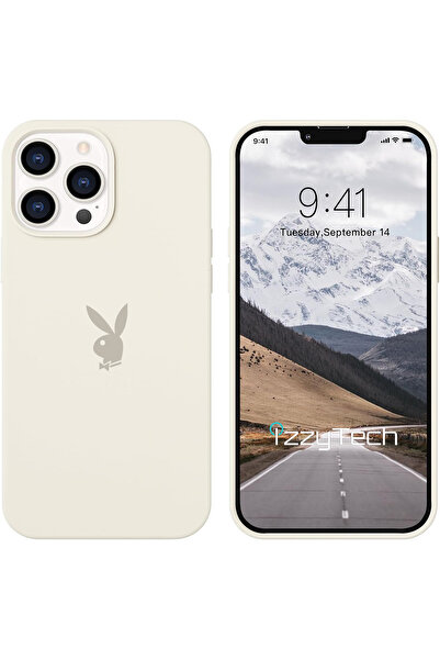 izzytech حافظة سيليكون للآيفون 16 برو، شعار بلاي بوي، سطح داخلي مخملي، حافظة ...