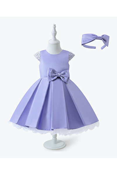 Mark & Mia Mark & Mia Pearls Embellished Pleated Short Sleeves Party Dress wi...