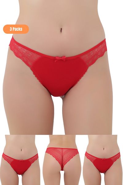 Merry Secret's Chiloți din dantelă din 3 piese pentru femei, cu ambalaj special igienic premium