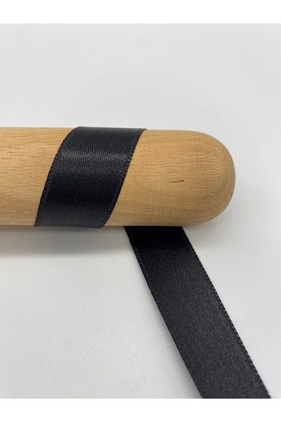 Ak Tuhafiye Μαύρη Σατέν Κορδέλα 2 cm 10 Μέτρα / Πακέτο-Στολισμός-Διακόσμηση-Κορδέλες λουλουδιών Νο: 43