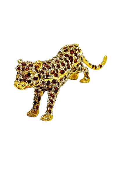otantik takı Zirkon Taşlı Leopar / Gizli Bölmeli Hediyelik Süs Eşya