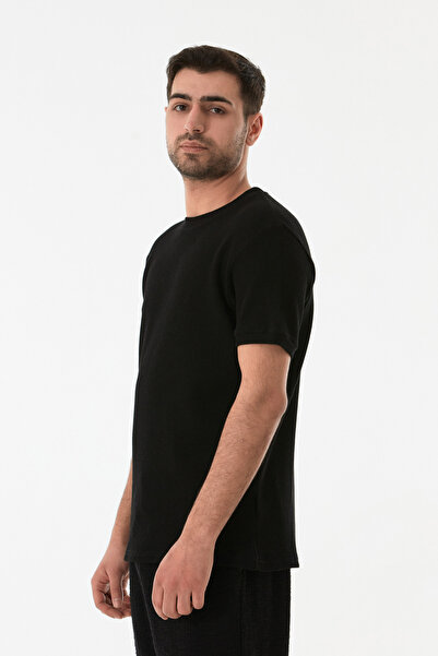 Fulla Moda Waffle Kumaş Bisiklet Yaka Tişört