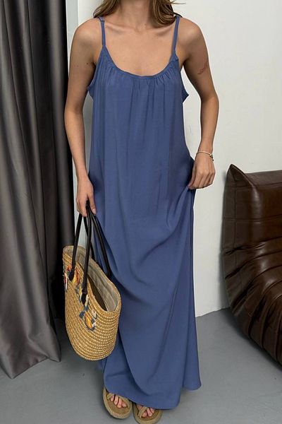 Ded COLLECTION Rochie de damă, subțire, cu bretele reglabile, detaliată, din țesătură