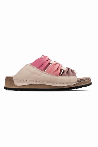 MY DERİ Mady ženske Prava koža tri pruge detalj Ortopedsko Papuče 3763