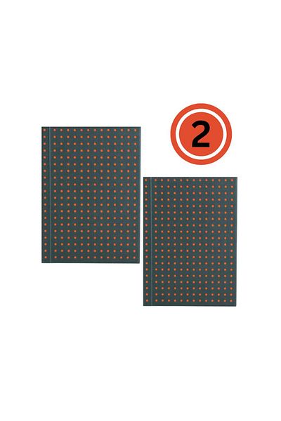 Paper-Oh Circulo Grey on Orange A6 Unlined Wrap Closure 128 Pages 100gsm Notebook (Pack of 2)