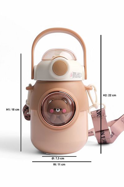 ROSECENTERBAZAAR Thermal Water Bottle Hanging Rope Mini Space Capsule Insulated Bottle (Imported)