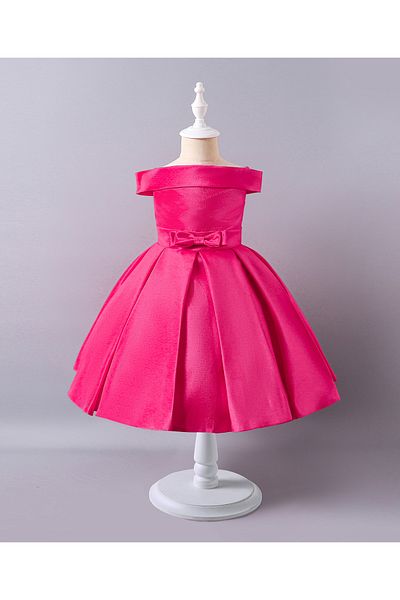 Mark & Mia Mark & Mia Solid Off Shoulder Bow Detailed Dress - Fuchsia