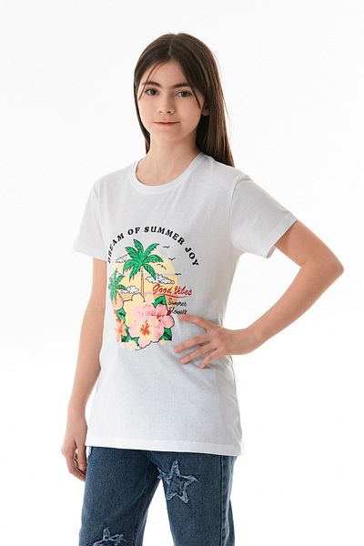 Fulla Moda Κοριτσίστικο μπλουζάκι από 100% βαμβακερό στάμπα με παλάμη