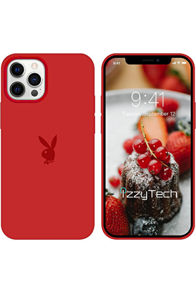 izzytech حافظة سيليكون للآيفون 16 برو، شعار بلاي بوي، سطح داخلي مخملي، حافظة ...