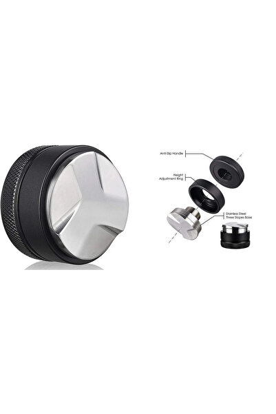 Grossberg Coffee Profosyonel Barista Portafiltre Kahve Düzleme Aparatı Makaron Ve Tamper Set 58 Mm